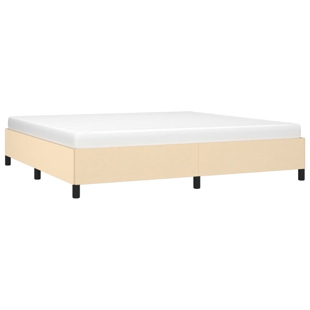 Cadre de lit Crème 200 x 200 cm Tissu Lits & cadres de lit vidaXL   