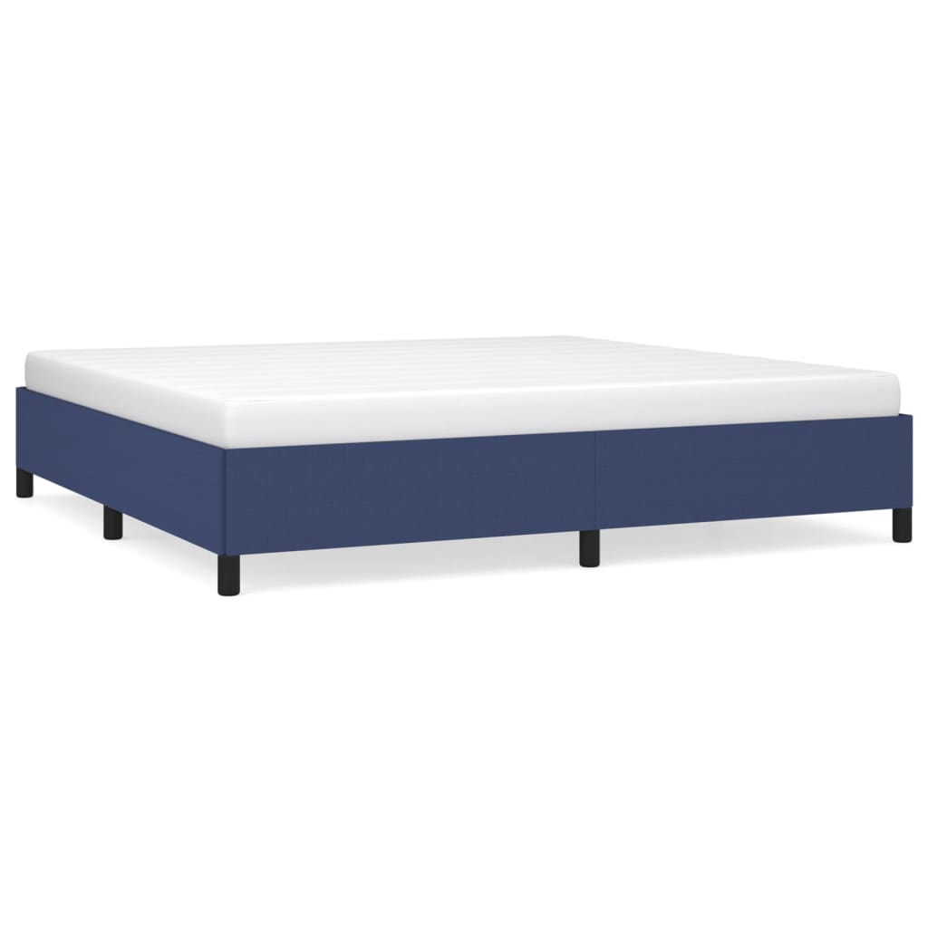 Cadre de lit Bleu 200x200 cm Tissu Lits & cadres de lit vidaXL   