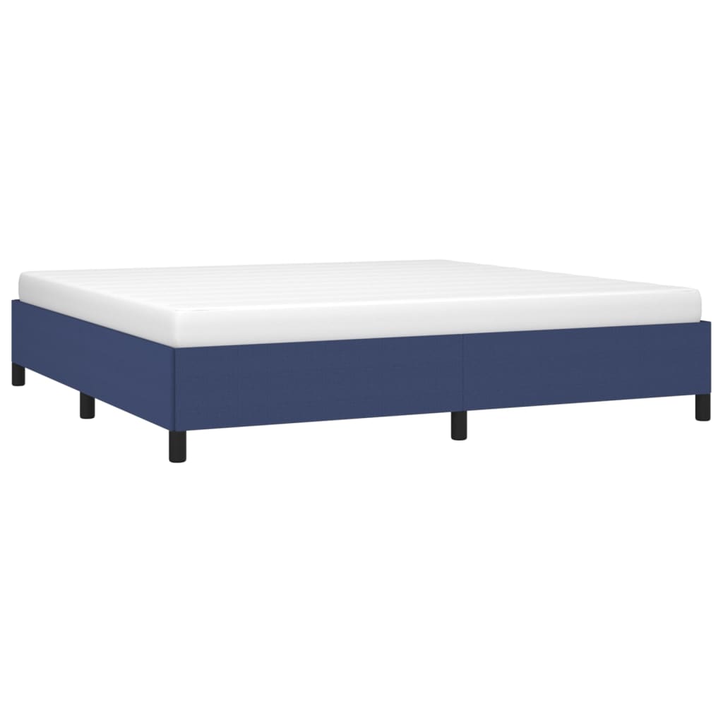 Cadre de lit Bleu 200x200 cm Tissu Lits & cadres de lit vidaXL   