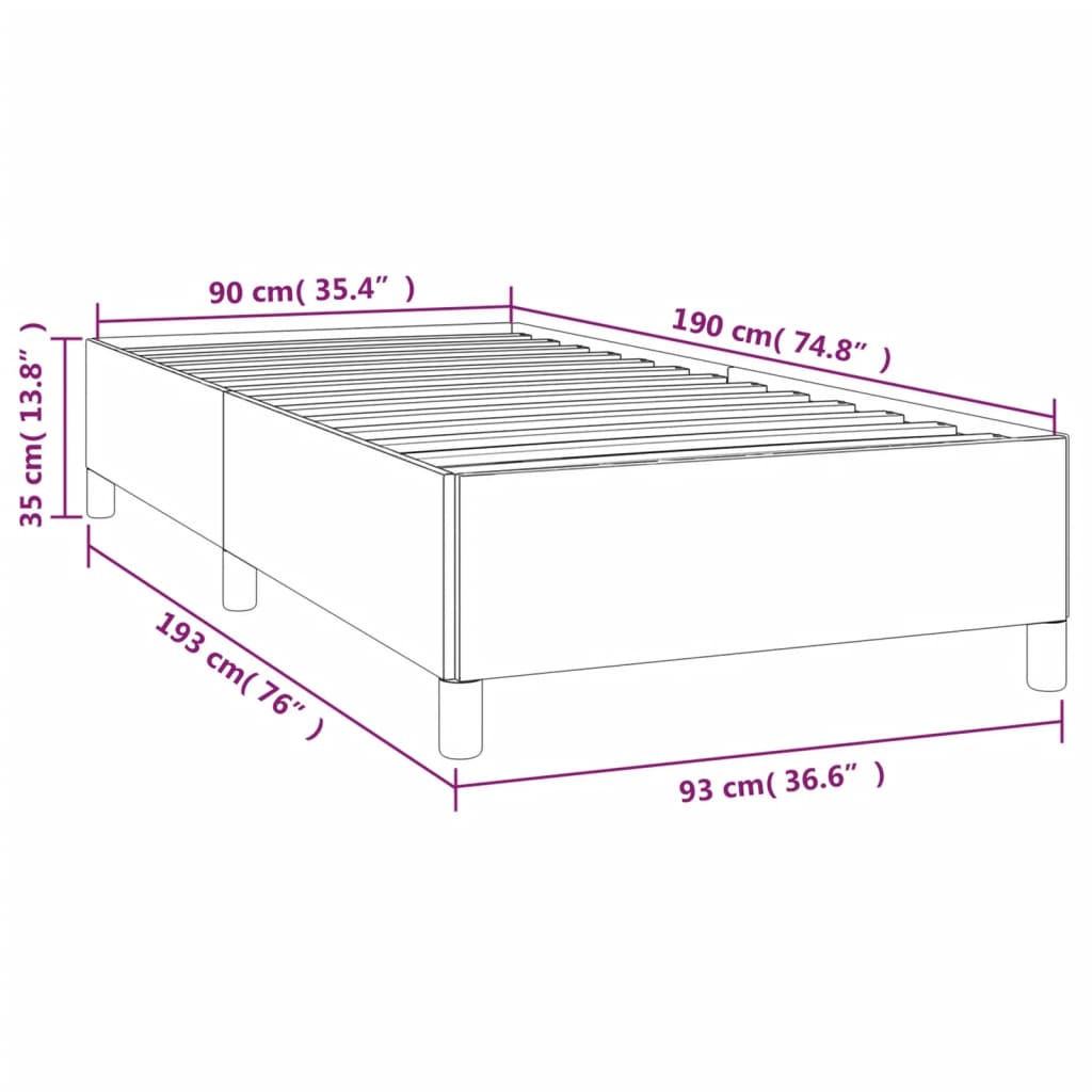 Cadre de lit Blanc 90x190 cm Similicuir Lits & cadres de lit vidaXL   