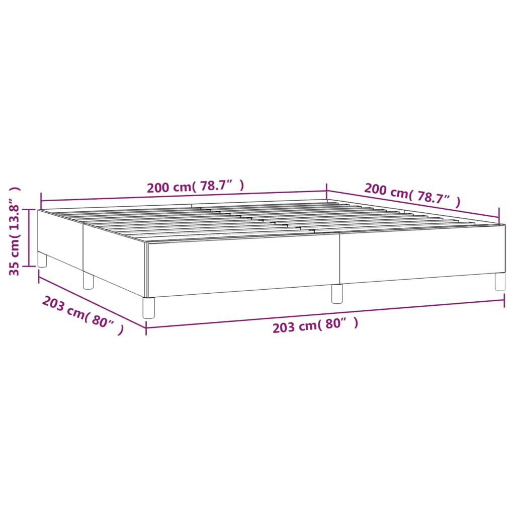 Cadre de lit Blanc 200x200 cm Similicuir Lits & cadres de lit vidaXL   