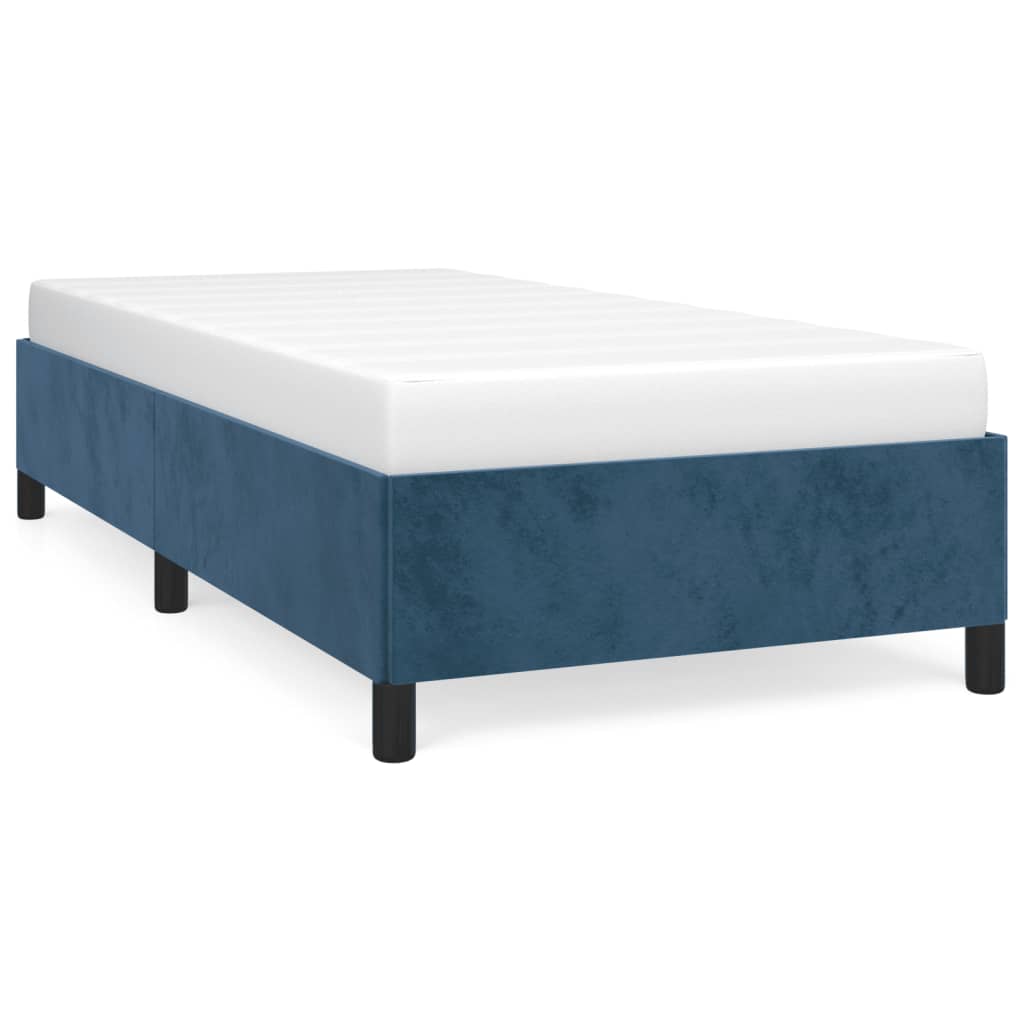 Cadre de lit Bleu foncé 90x190 cm Velours Lits & cadres de lit vidaXL   