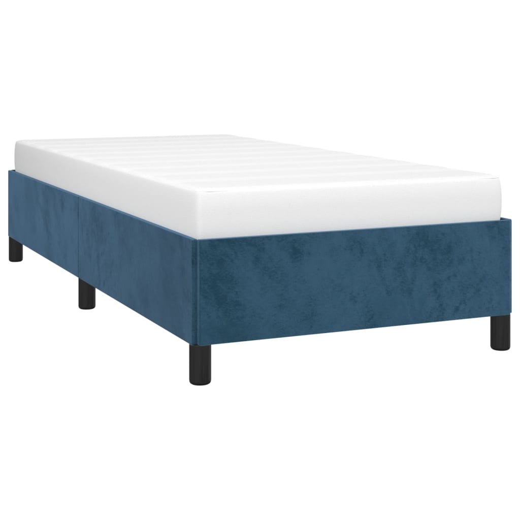 Cadre de lit Bleu foncé 90x190 cm Velours Lits & cadres de lit vidaXL   