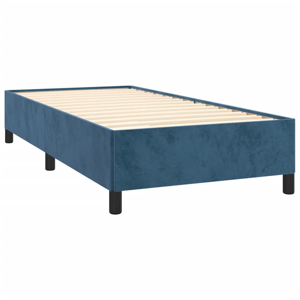 Cadre de lit Bleu foncé 90x190 cm Velours Lits & cadres de lit vidaXL   