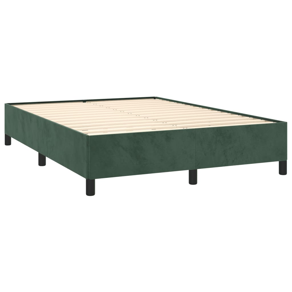 Cadre de lit Vert foncé 140x200 cm Velours Lits & cadres de lit vidaXL   