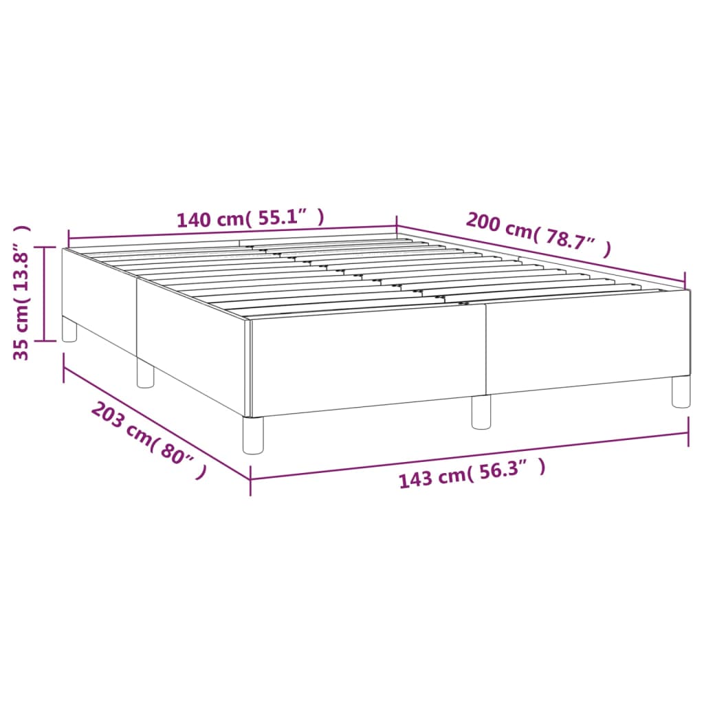 Cadre de lit Rose 140x200 cm Velours Lits & cadres de lit vidaXL   