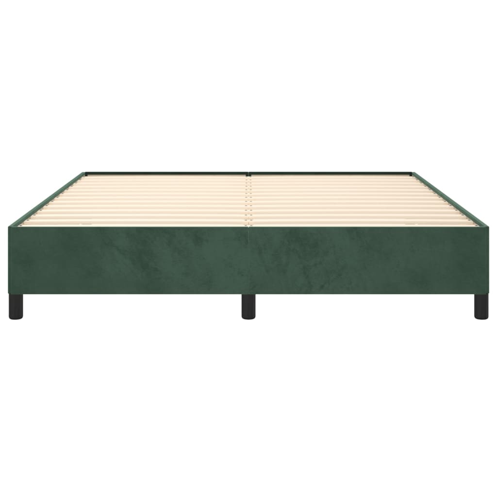 Cadre de lit Vert foncé 160x200 cm Velours Lits & cadres de lit vidaXL   