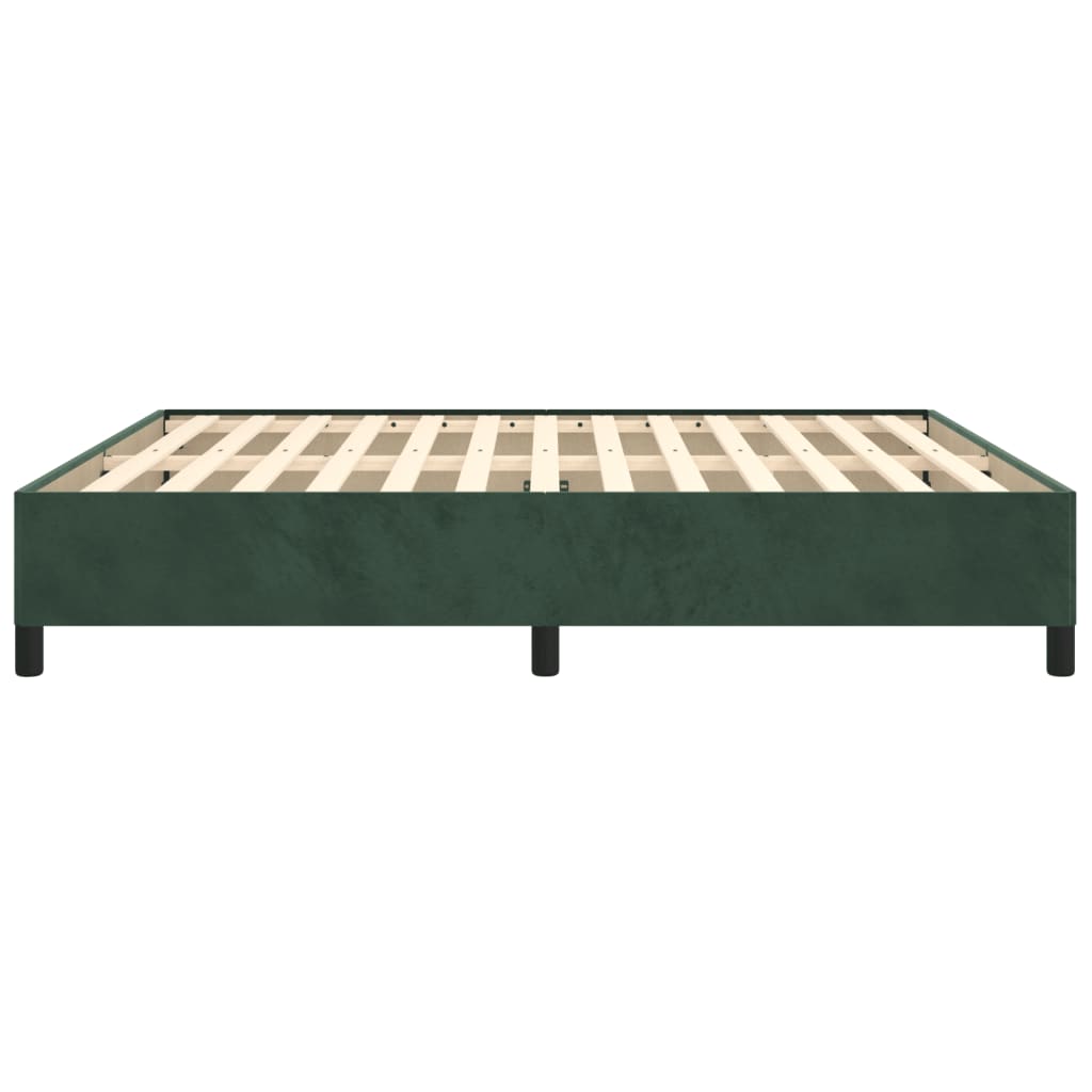 Cadre de lit Vert foncé 160x200 cm Velours Lits & cadres de lit vidaXL   