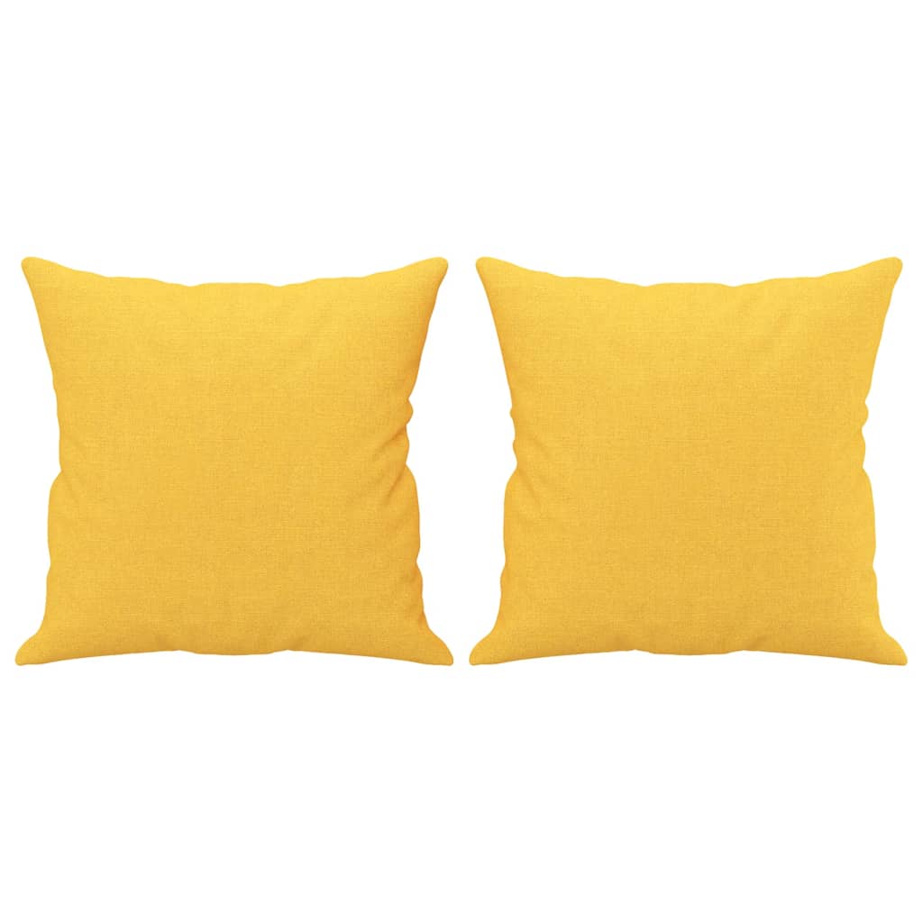 Coussins décoratifs 2 pcs Jaune clair 40x40 cm Tissu Coussins décoratifs vidaXL   