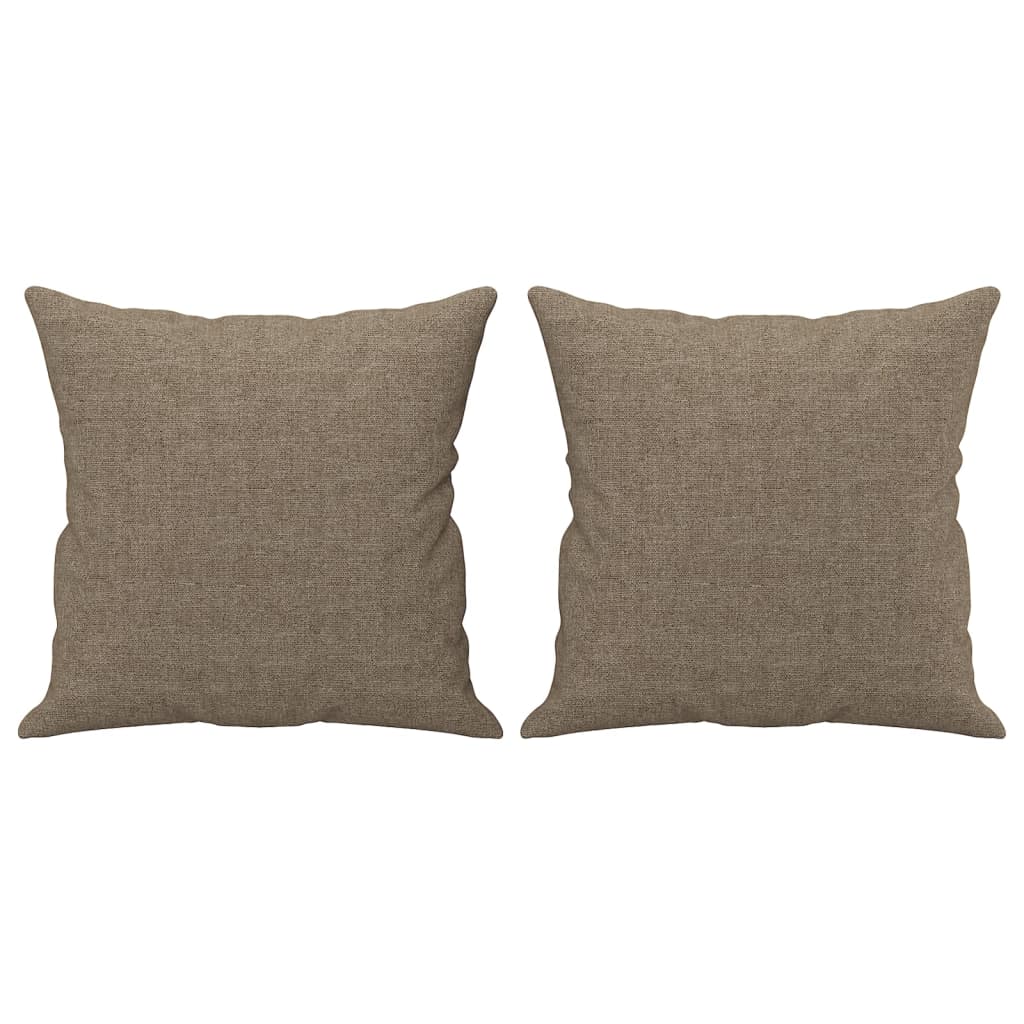 Coussins décoratifs 2 pcs Taupe 40x40 cm Tissu Coussins décoratifs vidaXL   