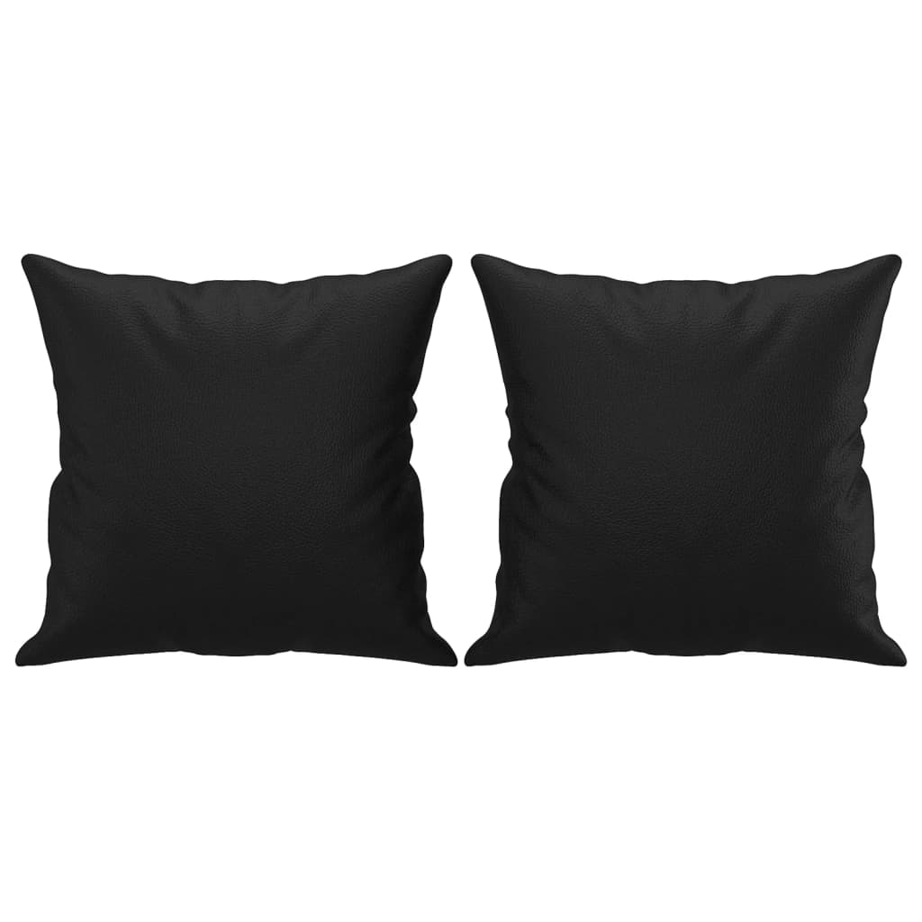 Coussins décoratifs 2 pcs Noir 40x40 cm Similicuir Coussins décoratifs vidaXL   