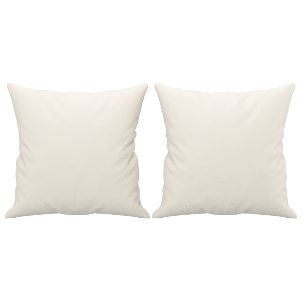 Coussins décoratifs lot de 2 Crème 40x40 cm Similicuir Coussins décoratifs vidaXL   