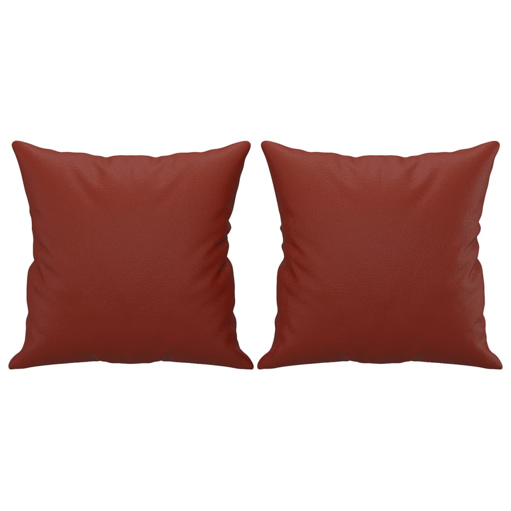 Coussins décoratifs 2 pcs Rouge bordeaux 40x40 cm Similicuir Coussins décoratifs vidaXL   