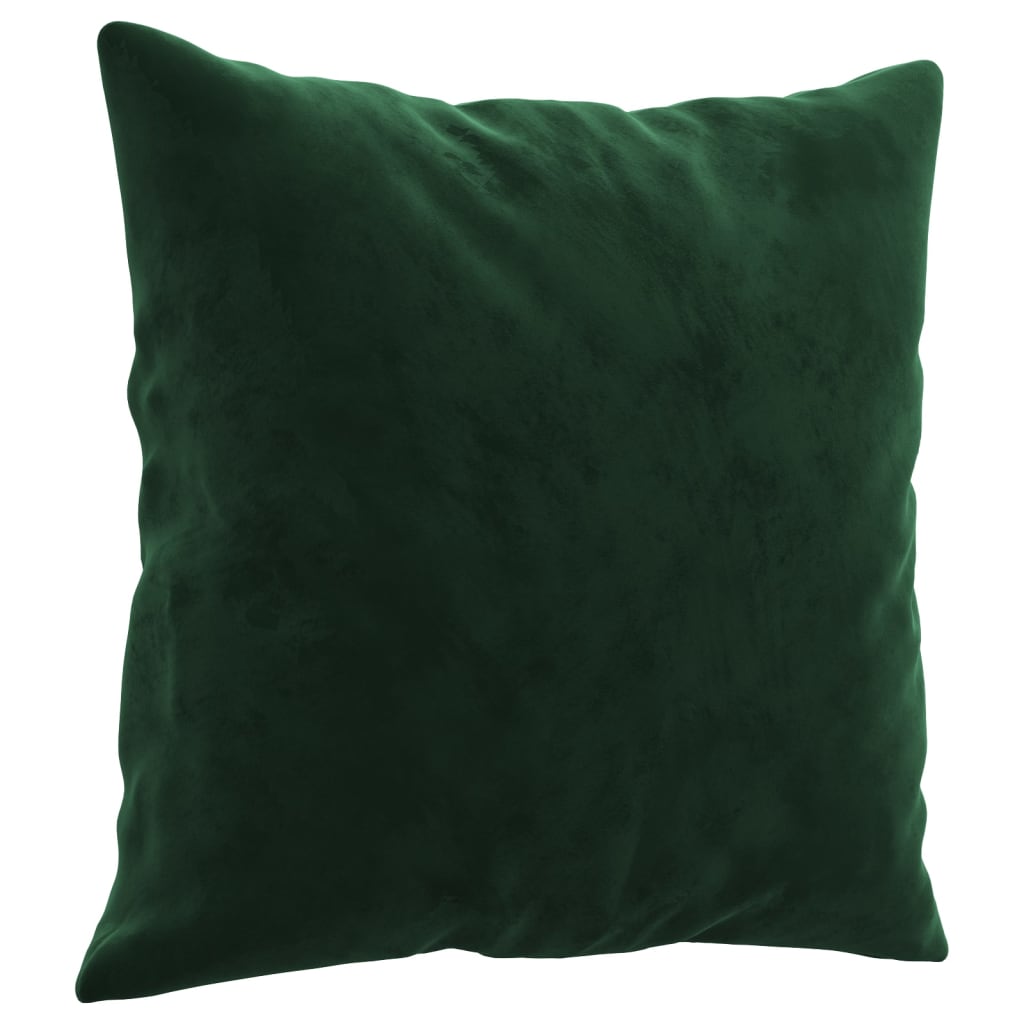 Coussins décoratifs 2 pcs Vert foncé 40x40 cm Velours Coussins décoratifs vidaXL   