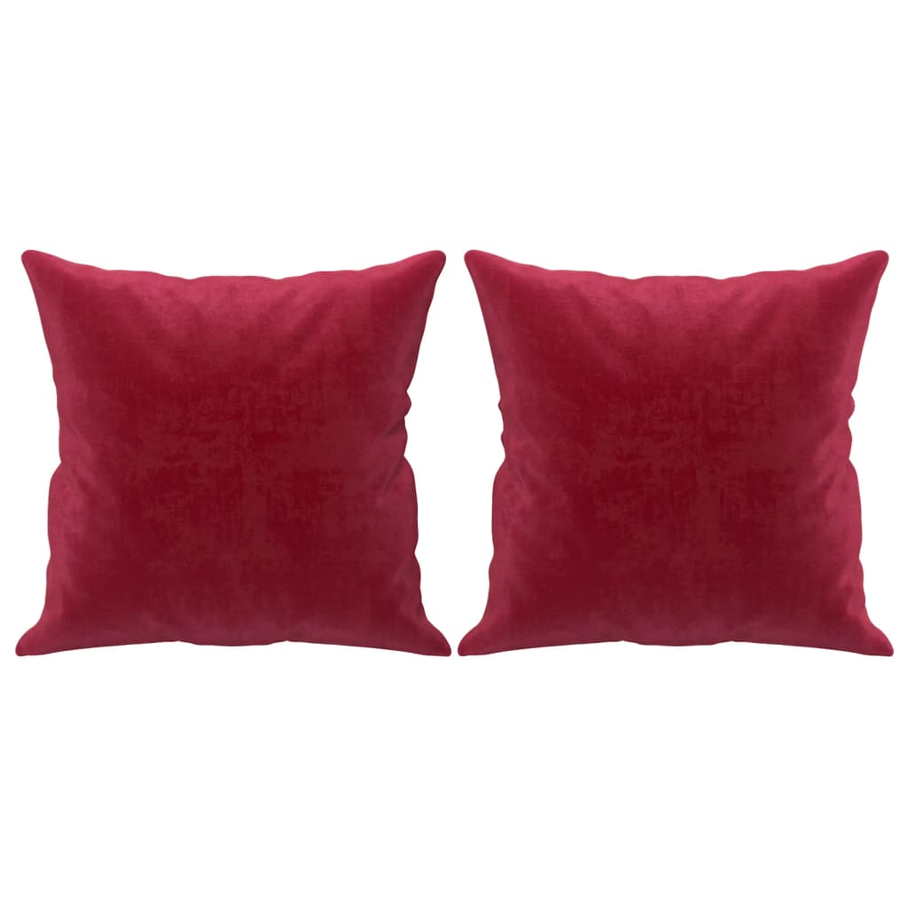 Coussins décoratifs 2 pcs Rouge bordeaux 40x40 cm Velours Coussins décoratifs vidaXL   