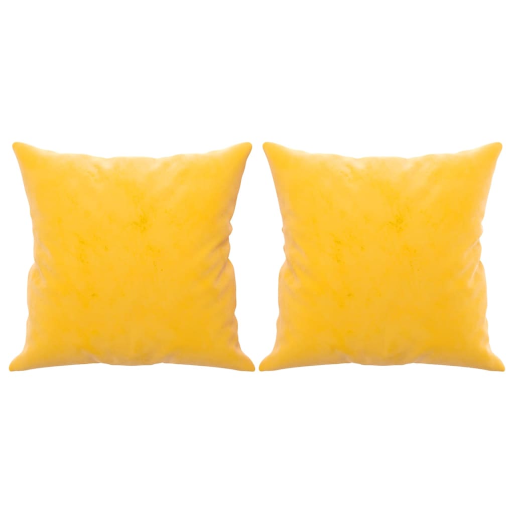 Coussins décoratifs 2 pcs Jaune 40x40 cm Velours Coussins décoratifs vidaXL   