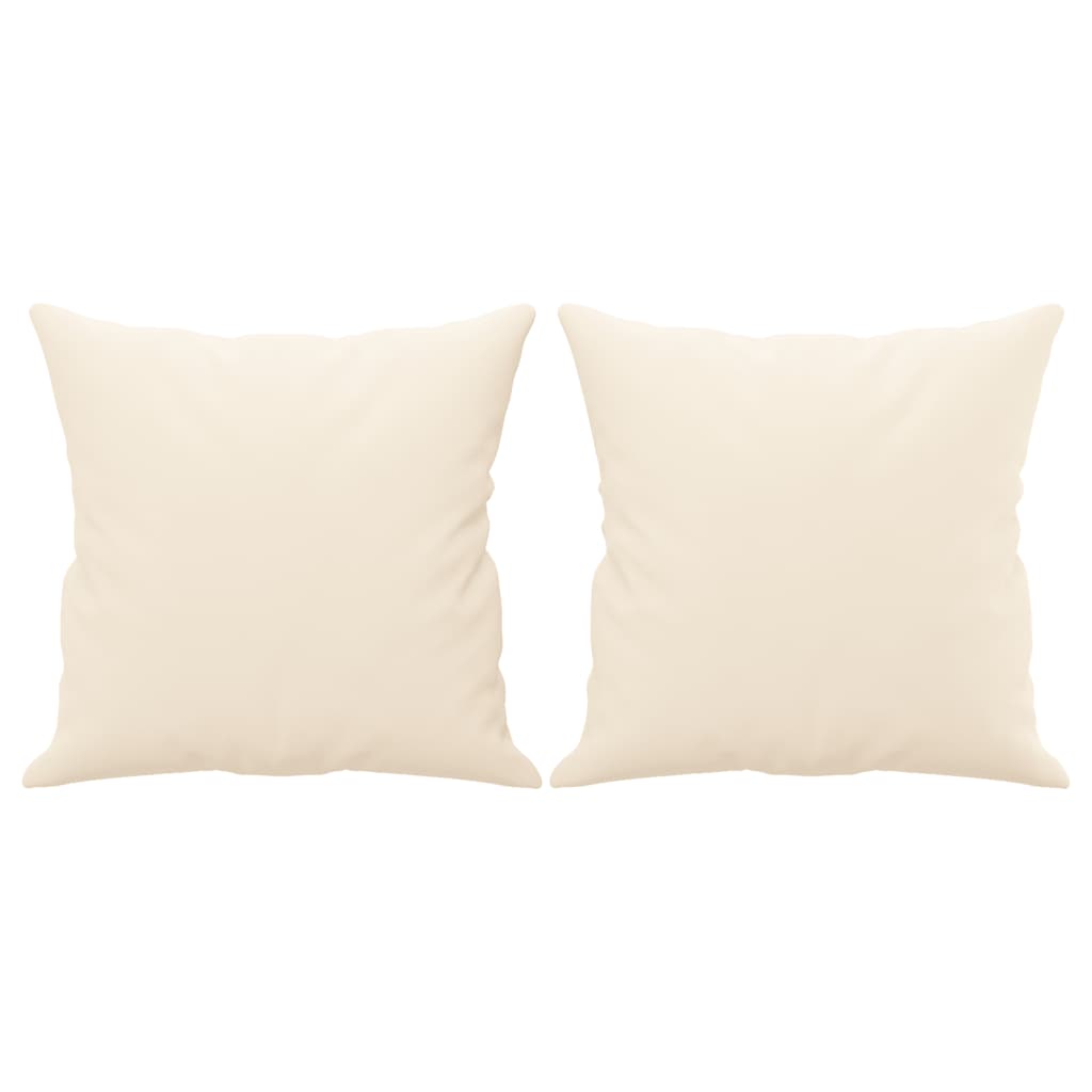 Coussins décoratifs 2 pcs Crème 40x40 cm Velours - Xios Store SNC