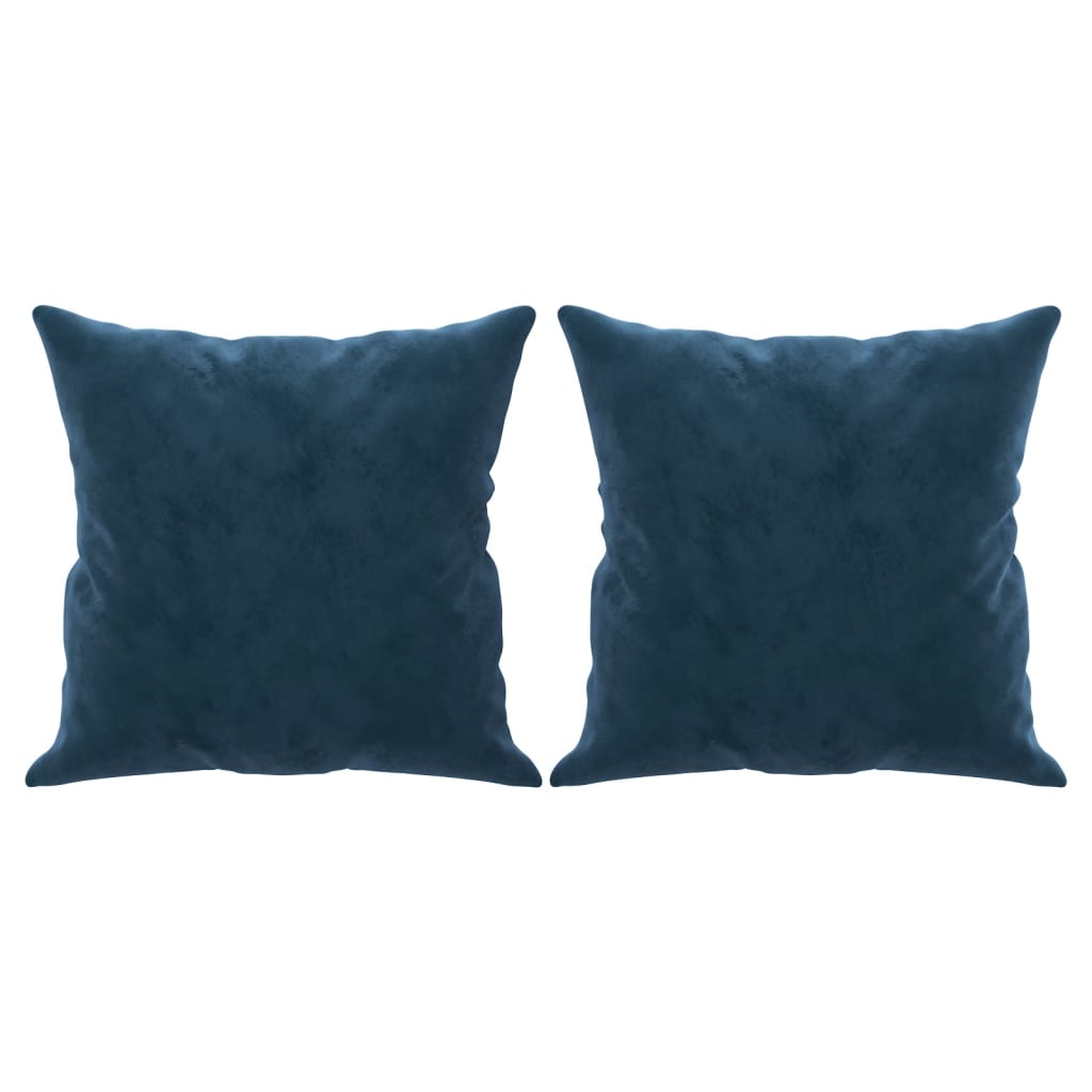 Coussins décoratifs 2 pcs Bleu 40x40 cm Velours - Xios Store SNC