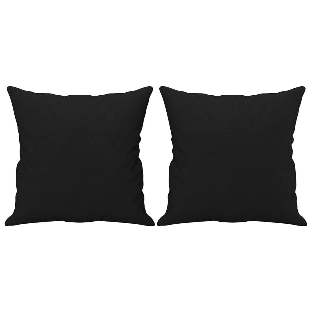 Coussins décoratifs 2 pcs Noir 40x40 cm Tissu microfibre Coussins décoratifs vidaXL   