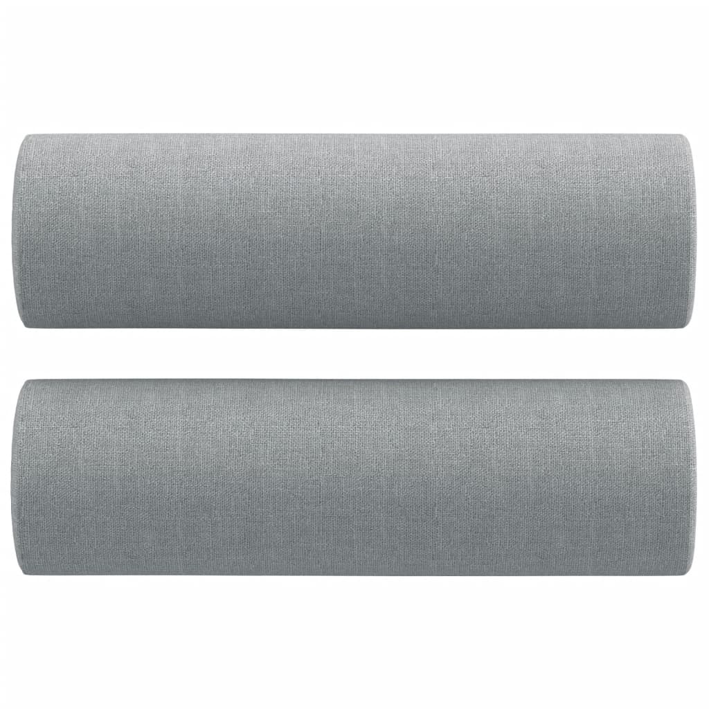 Oreillers décoratifs 2 pcs Gris clair Ø15x50 cm Tissu Coussins décoratifs vidaXL   