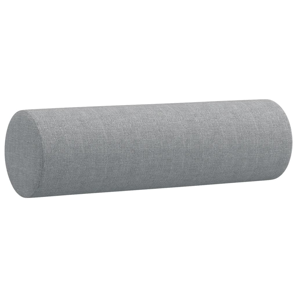 Oreillers décoratifs 2 pcs Gris clair Ø15x50 cm Tissu Coussins décoratifs vidaXL   