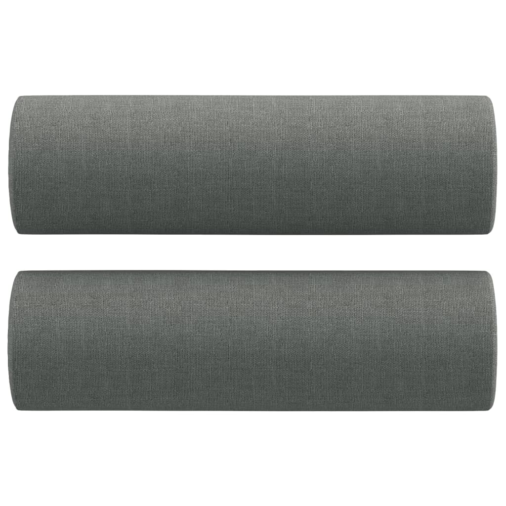 Coussins décoratifs 2 pcs Gris foncé Ø15x50 cm Tissu Coussins décoratifs vidaXL   