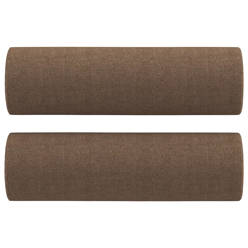 Coussins décoratifs lot de 2 Marron Ø15x50 cm Tissu Coussins décoratifs vidaXL   