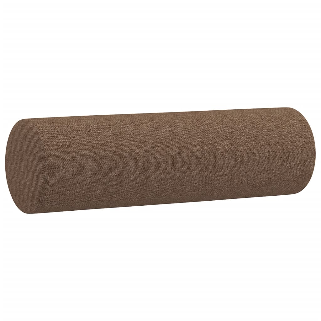 Coussins décoratifs lot de 2 Marron Ø15x50 cm Tissu Coussins décoratifs vidaXL   