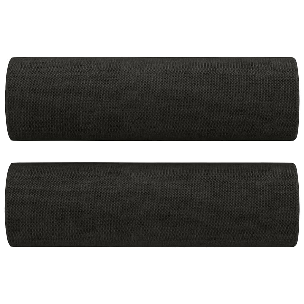 Coussins décoratifs 2 pcs Noir Ø15x50 cm Tissu Coussins décoratifs vidaXL   