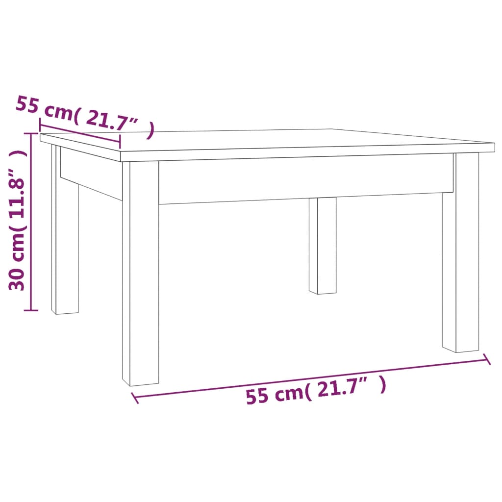 Table basse Blanc 55x55x30 cm Bois massif de pin Tables basses vidaXL   