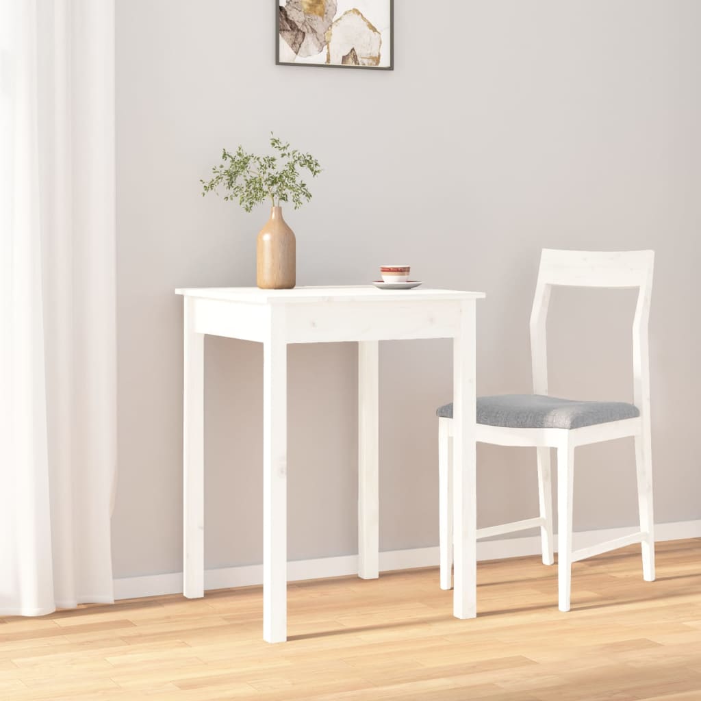 Table à manger Blanc 55x55x75 cm Bois massif de pin - Xios Store SNC