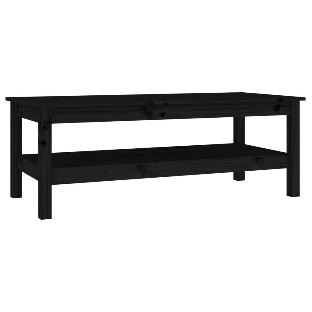 Table basse Noir 110x50x40 cm Bois massif de pin Tables basses vidaXL