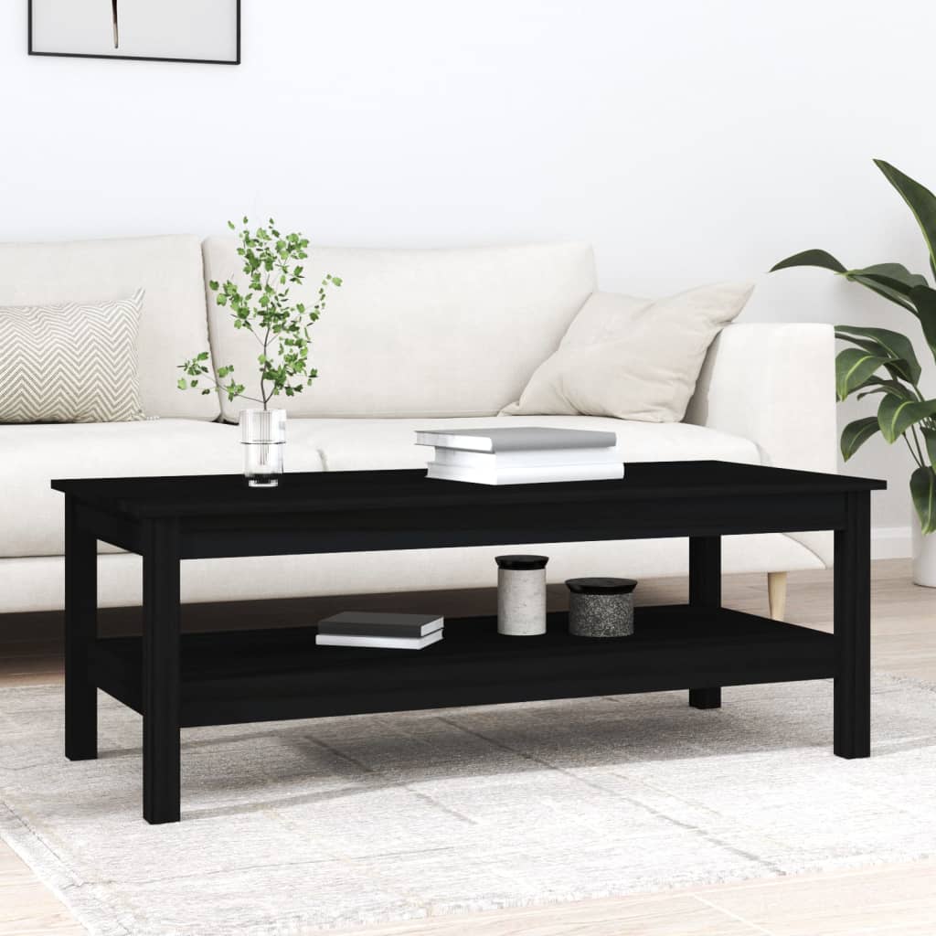 Table basse Noir 110x50x40 cm Bois massif de pin Tables basses vidaXL