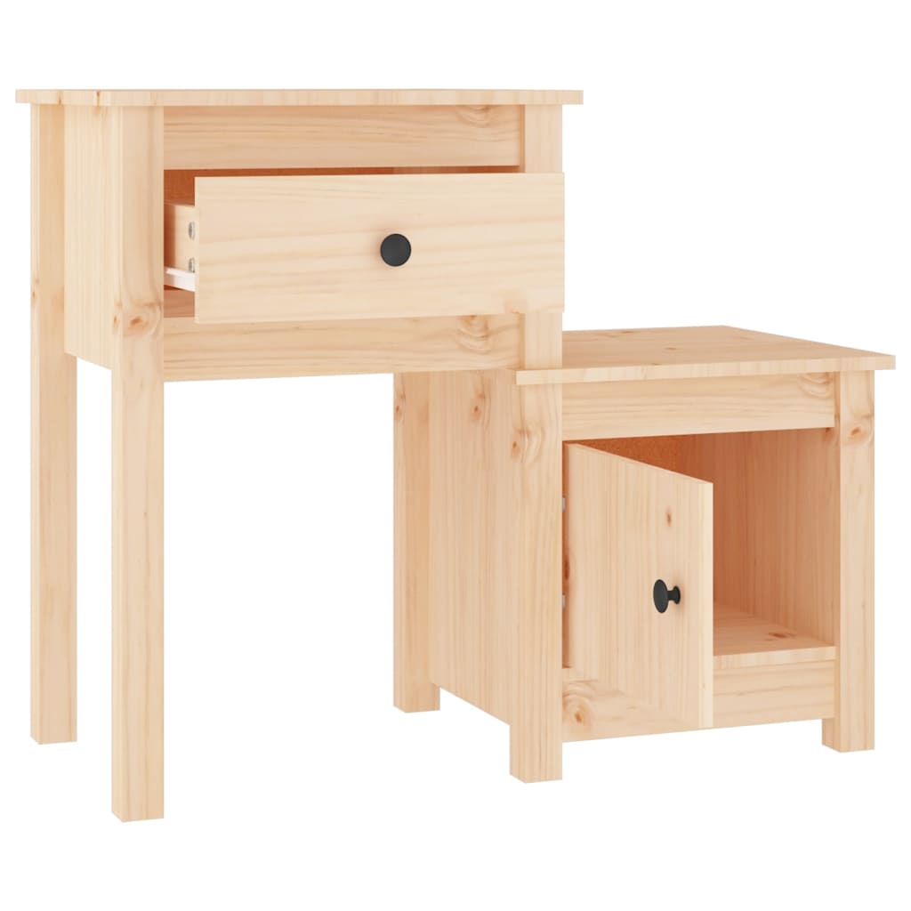 Table de chevet 79,5x38x65,5 cm Bois de pin massif Tables de chevet vidaXL   