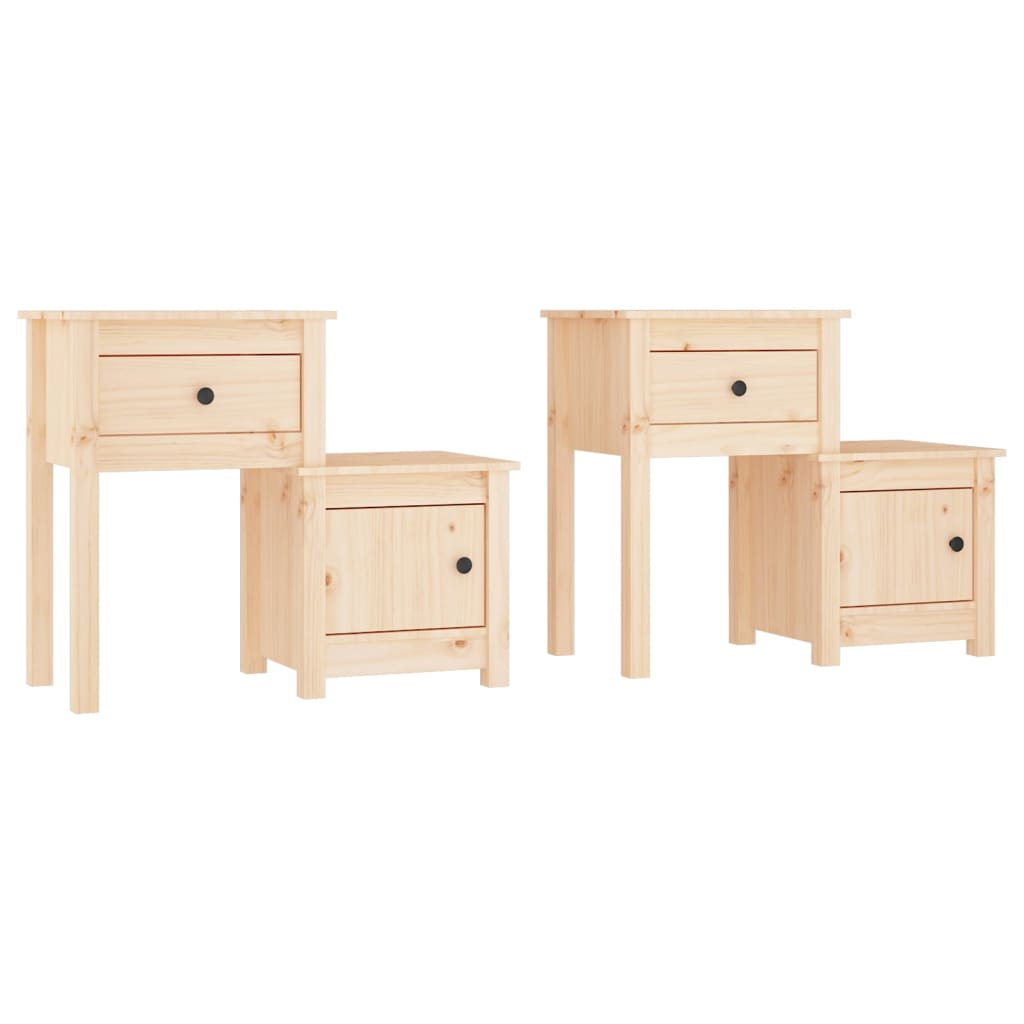 Tables de chevet 2 pcs 79,5x38x65,5 cm Bois de pin massif Tables de chevet vidaXL   