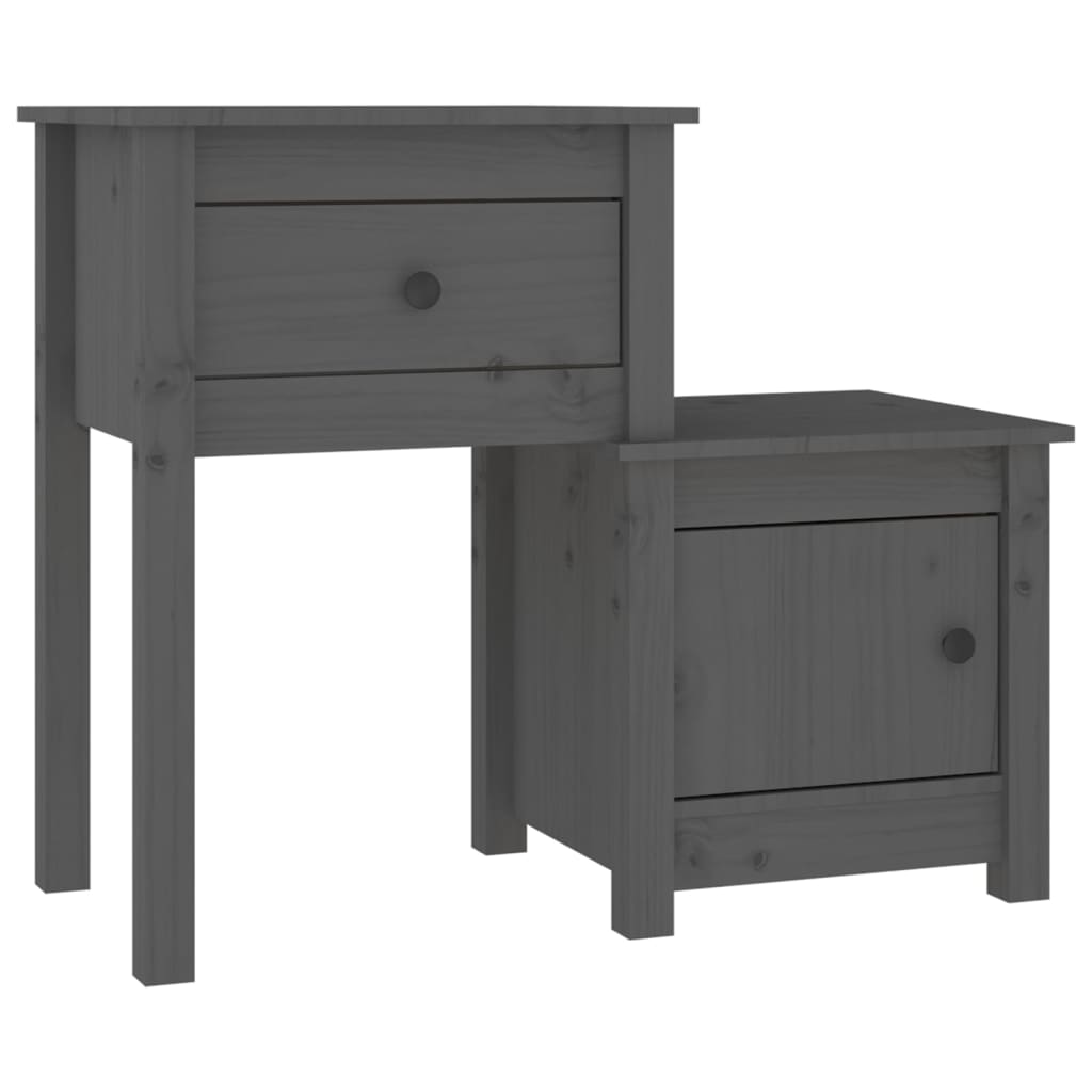 Tables de chevet 2 pcs Gris 79,5x38x65,5 cm Bois de pin massif Tables de chevet vidaXL   