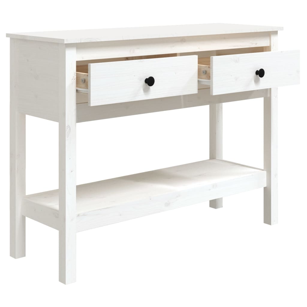 Table console Blanc 100x35x75 cm Bois massif de pin Tables d'appoint vidaXL   