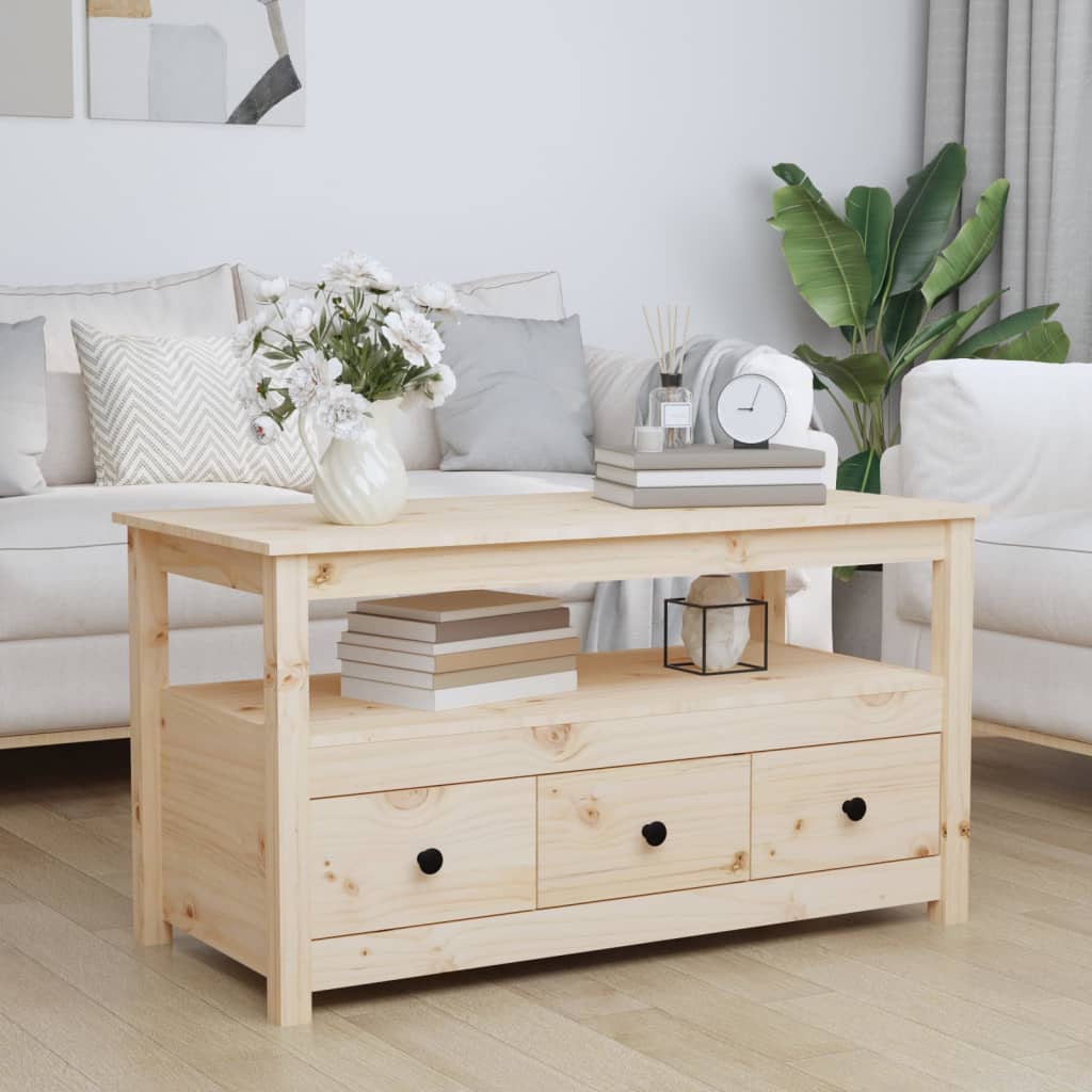 Table basse 102x49x55 cm Bois massif de pin Tables basses vidaXL   