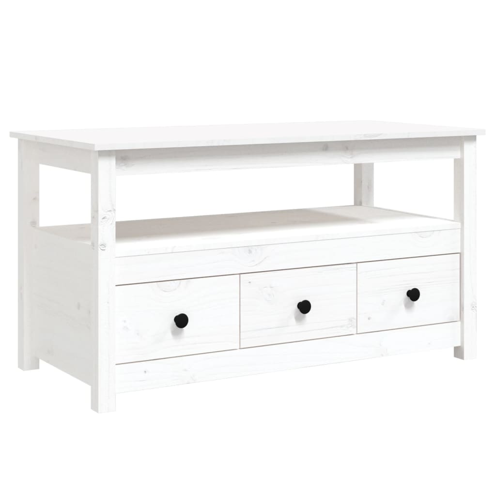 Table basse Blanc 102x49x55 cm Bois massif de pin Tables basses vidaXL   