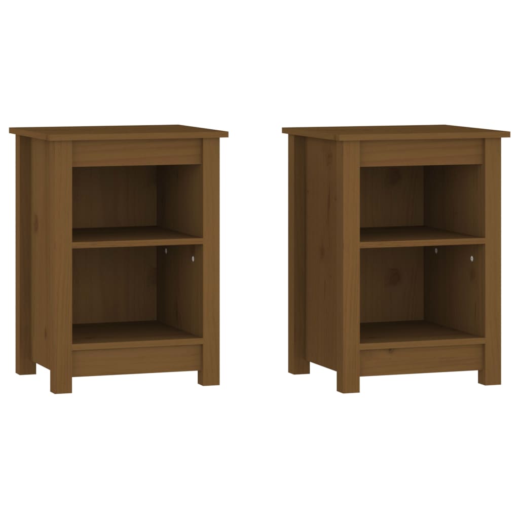 Tables de chevet 2 pcs Marron miel 40x35x55 cm Bois pin massif Tables de chevet vidaXL   