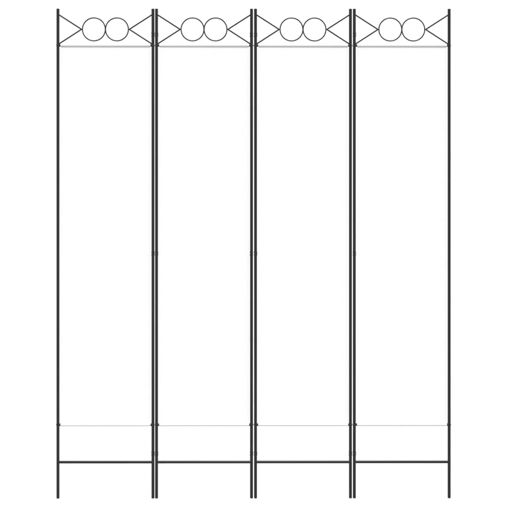 Cloison de séparation 4 panneaux Blanc 160x200 cm Tissu Séparateurs de pièces vidaXL   