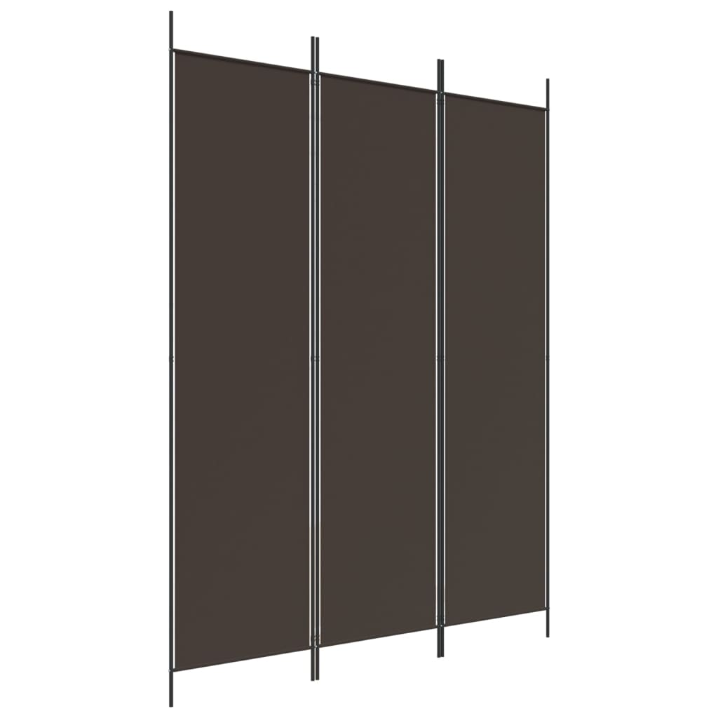 vidaXL Cloison de séparation 3 panneaux Marron 150x200 cm Tissu Séparateurs de pièces vidaXL   