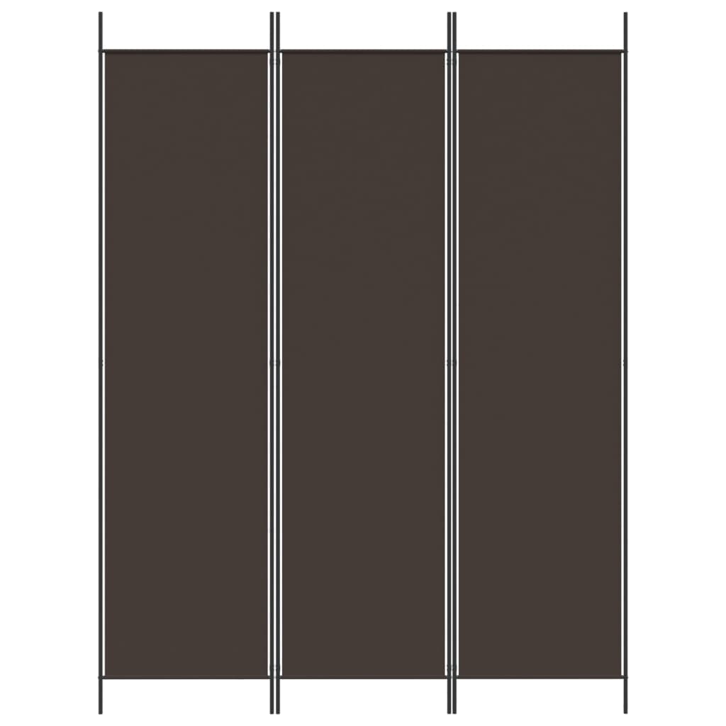 vidaXL Cloison de séparation 3 panneaux Marron 150x200 cm Tissu Séparateurs de pièces vidaXL   