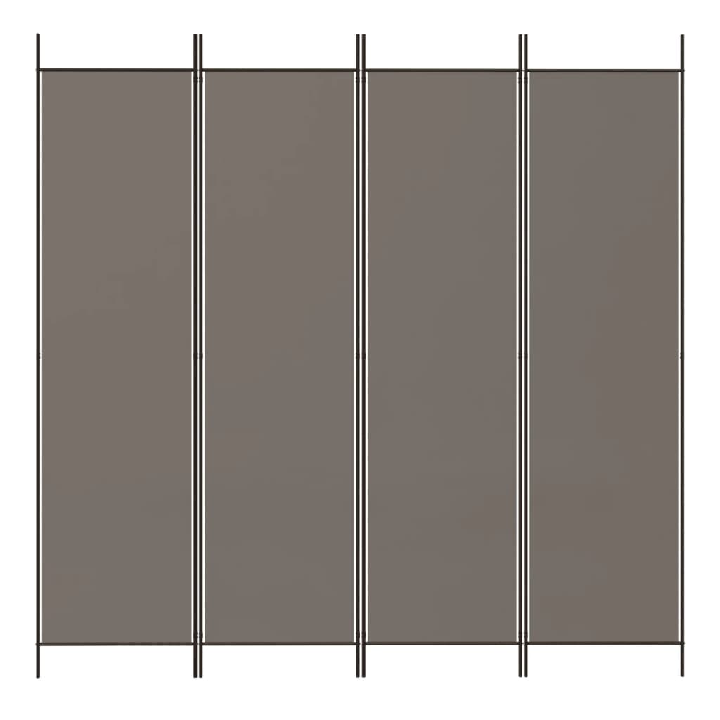 Cloison de séparation 4 panneaux Anthracite 200x200 cm Tissu Séparateurs de pièces vidaXL   