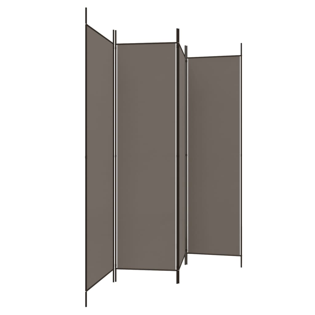 Cloison de séparation 4 panneaux Anthracite 200x200 cm Tissu Séparateurs de pièces vidaXL   