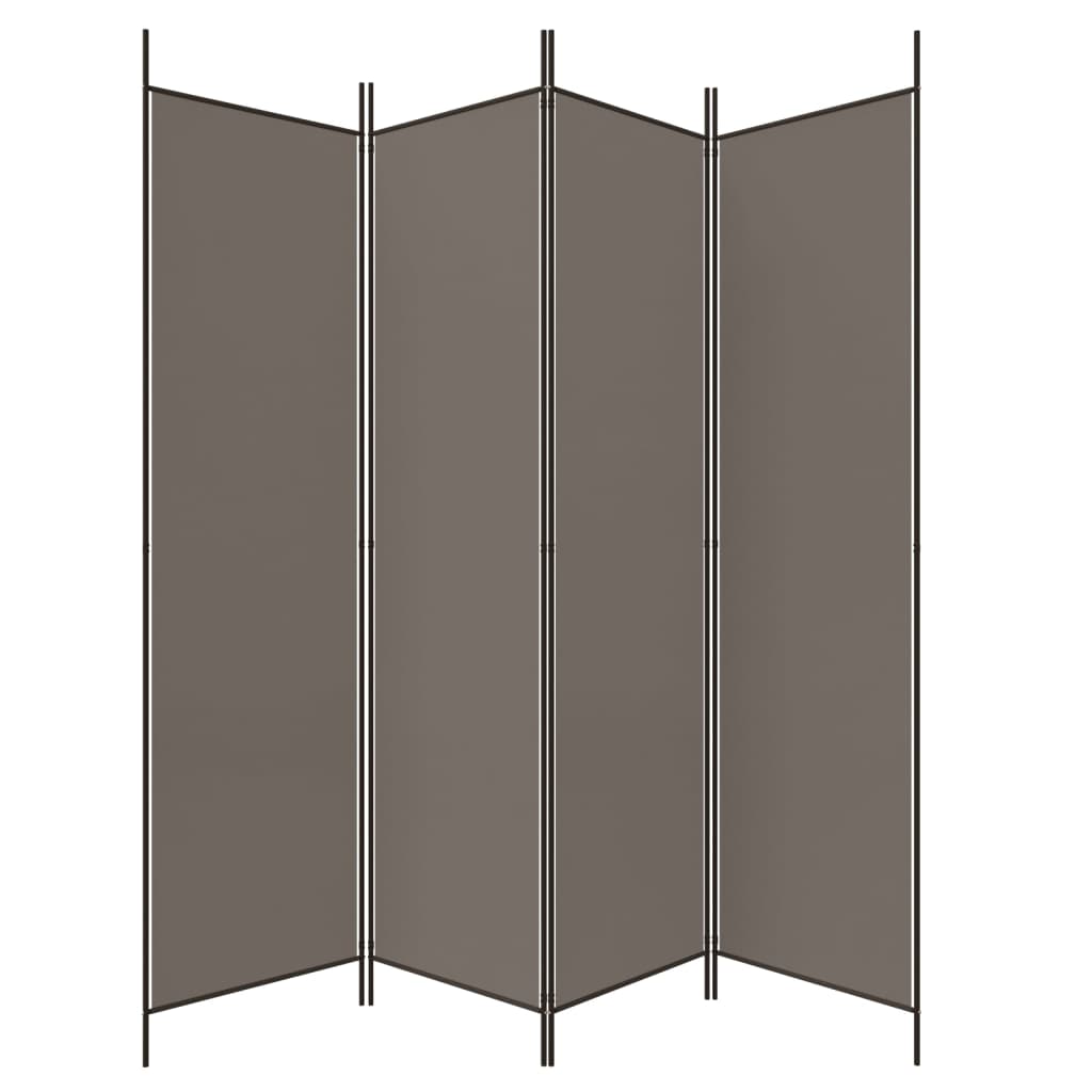 Cloison de séparation 4 panneaux Anthracite 200x200 cm Tissu Séparateurs de pièces vidaXL   