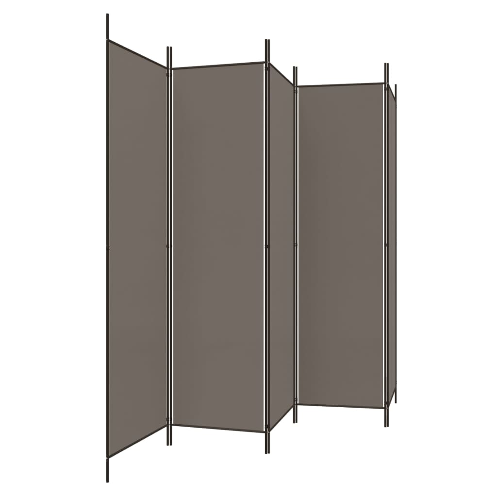 Cloison de séparation 5 panneaux Anthracite 250x200 cm Tissu Séparateurs de pièces vidaXL   