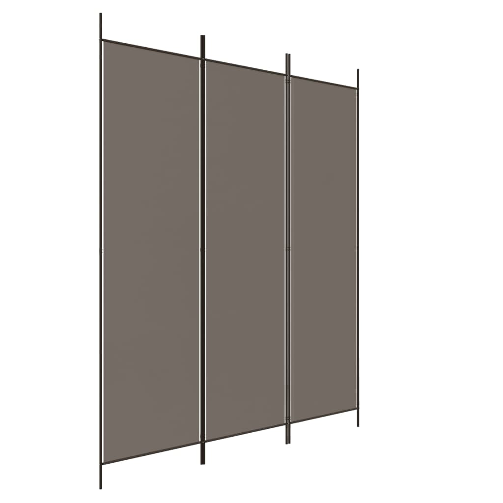 Cloison de séparation 3 panneaux Anthracite 150x220 cm Tissu Séparateurs de pièces vidaXL