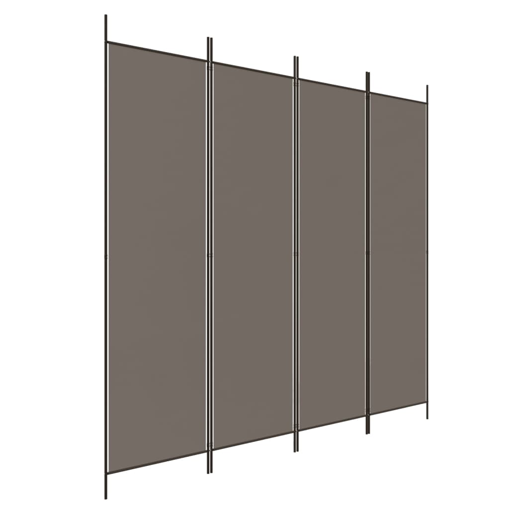 vidaXL Cloison de séparation 4 panneaux Anthracite 200x220 cm Tissu Séparateurs de pièces vidaXL