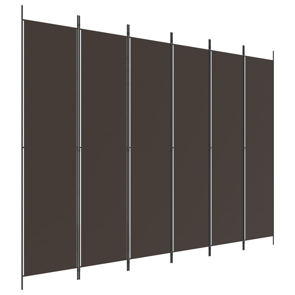 Cloison de séparation 6 panneaux Marron 300x220 cm Tissu Séparateurs de pièces vidaXL